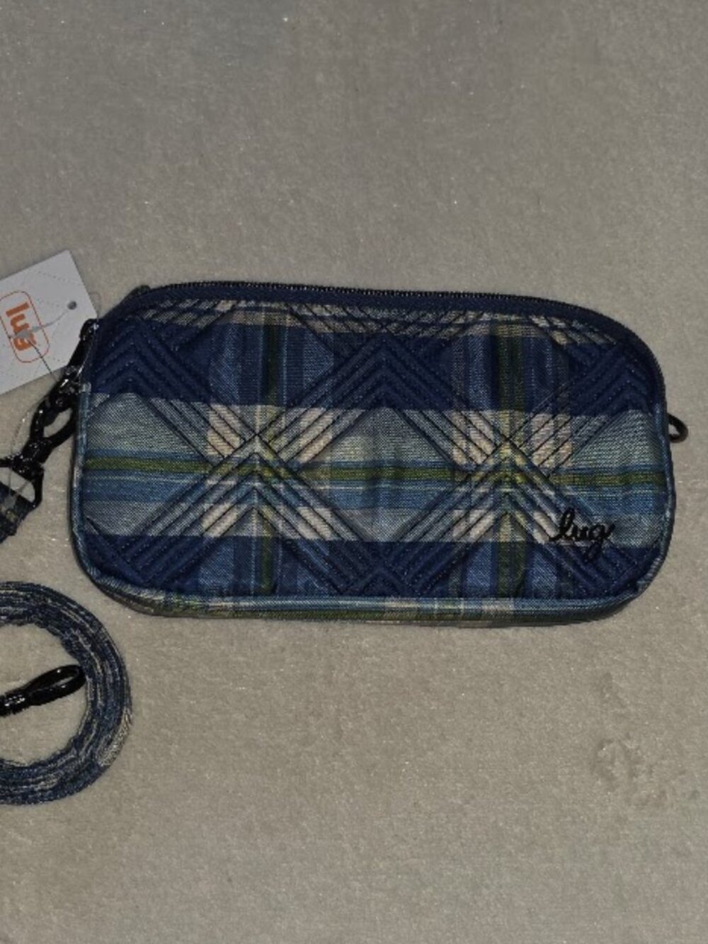 TEMPO PLAID BLUE Lug Coupe XL - NWT
